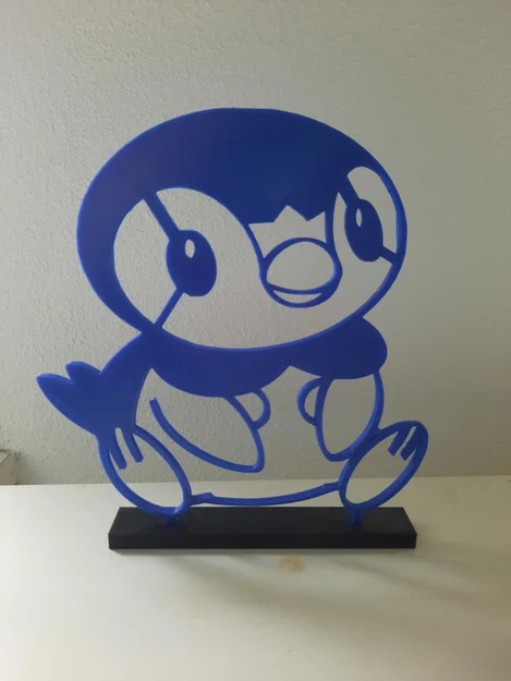Mô hình trang trí Piplup dạng Line Art in 3D độc đáo - Image 1