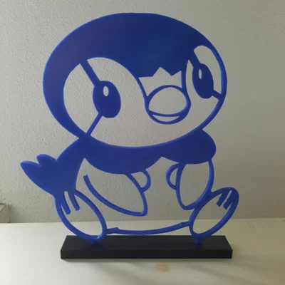 Mô hình trang trí Piplup dạng Line Art in 3D độc đáo