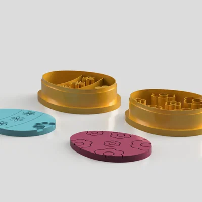 Bộ Cutter Bông Hoa Trứng Phục Sinh Làm Bông Tai Polymer (STL)