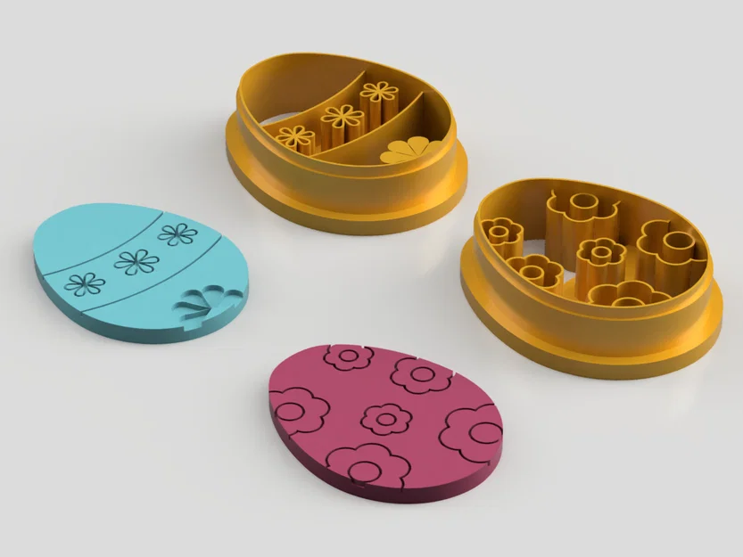 Bộ Cutter Bông Hoa Trứng Phục Sinh Làm Bông Tai Polymer (STL) - Image 3