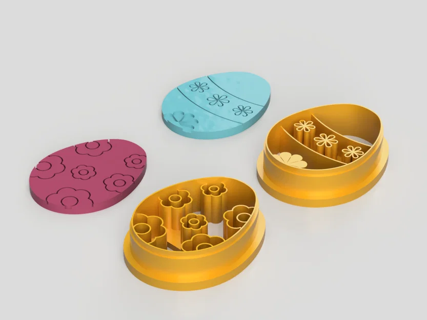 Bộ Cutter Bông Hoa Trứng Phục Sinh Làm Bông Tai Polymer (STL) - Image 7