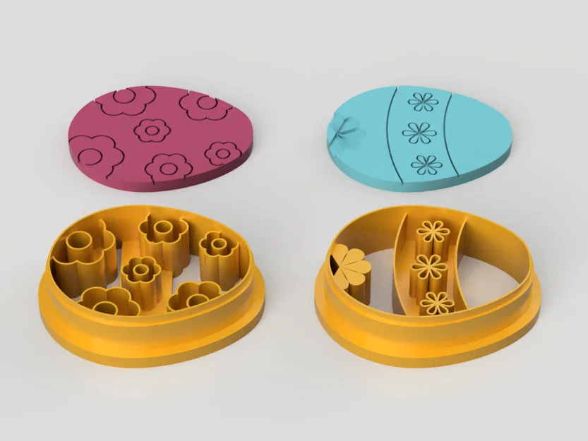 Bộ Cutter Bông Hoa Trứng Phục Sinh Làm Bông Tai Polymer (STL) - Image 8