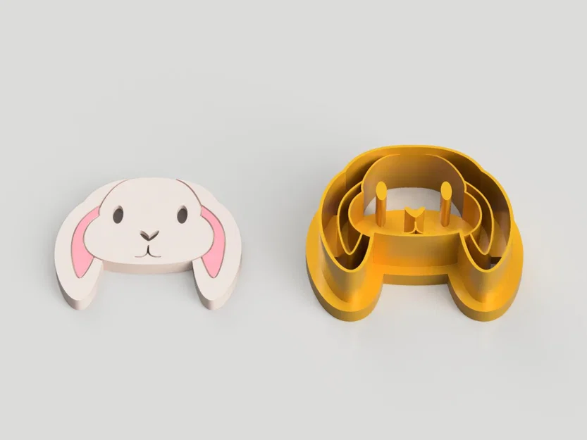 Dao Cắt Đất Sét Polymer Bông Tai Đầu Thỏ Phục Sinh (Easter Bunny Head) – Bản Sharp - Image 4