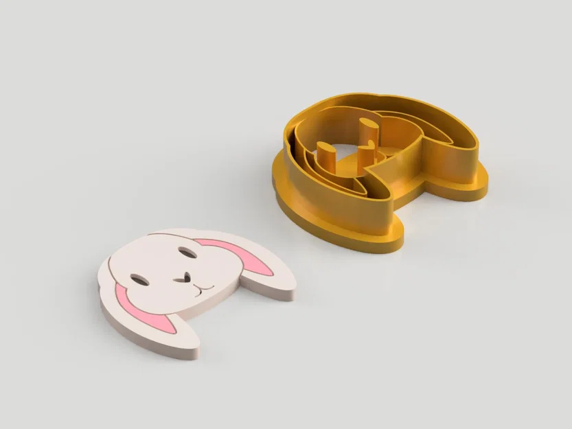 Dao Cắt Đất Sét Polymer Bông Tai Đầu Thỏ Phục Sinh (Easter Bunny Head) – Bản Sharp - Image 5