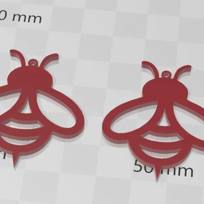 Mẫu in 3D bông tai hình chú ong (Cute Bee Earrings) cực dễ thương