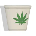 Chậu hoa hoạ tiết lá cần sa (Flowerpot with weed leaves) - Thumbnail 2