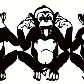 Mô hình 3D Ba Chú Khỉ Thông Thái (Three Wise Monkeys) trang trí