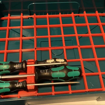 Khay Gridfinity giữ tua vít Wera (Gridfinity Wera screwdriver holder)