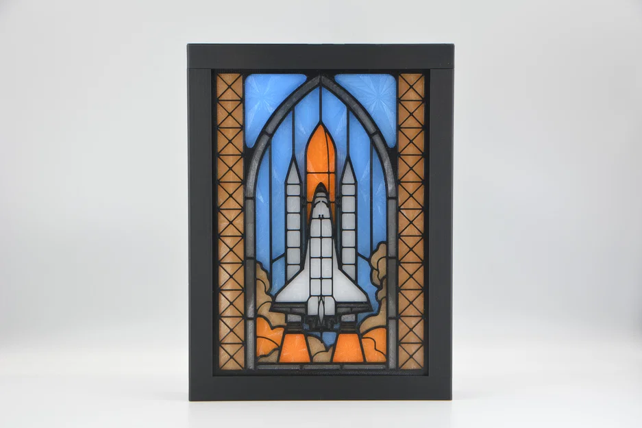 Hộp Đèn Lightbox Kính Màu (Stained Glass) Tàu Con Thoi Không Gian - Image 1