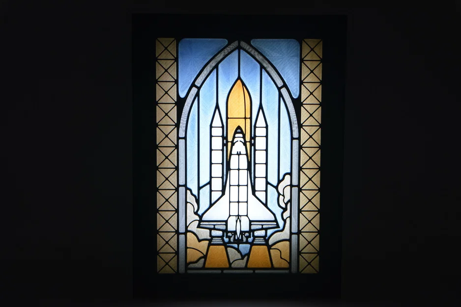 Hộp Đèn Lightbox Kính Màu (Stained Glass) Tàu Con Thoi Không Gian - Image 2