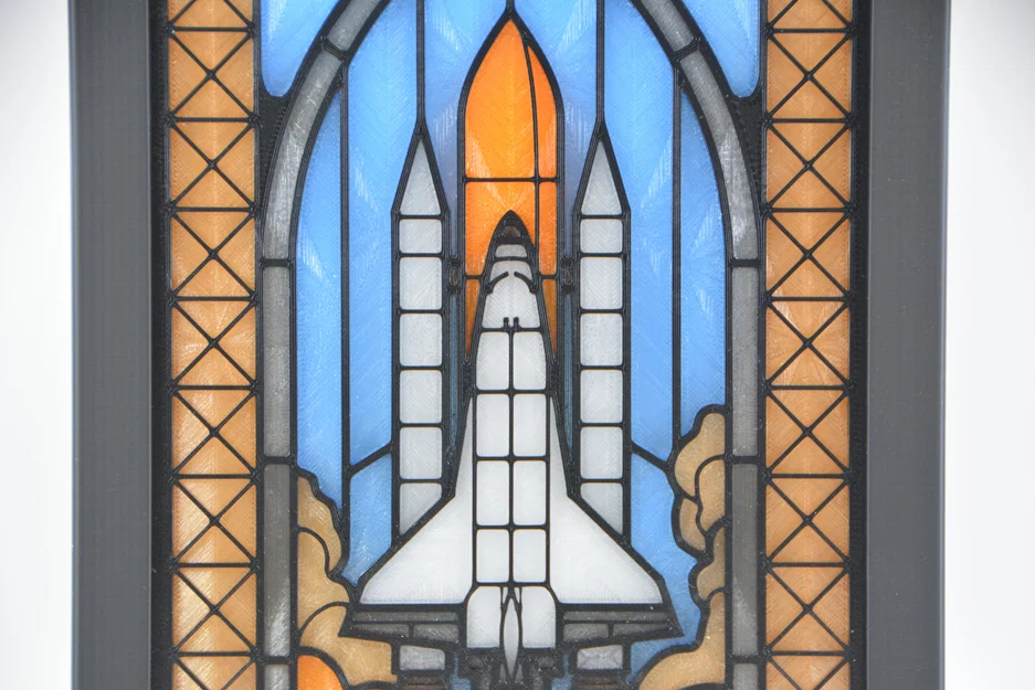 Hộp Đèn Lightbox Kính Màu (Stained Glass) Tàu Con Thoi Không Gian - Image 3