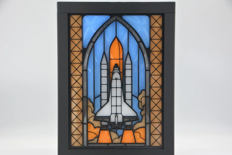 Hộp Đèn Lightbox Kính Màu (Stained Glass) Tàu Con Thoi Không Gian - Image 5