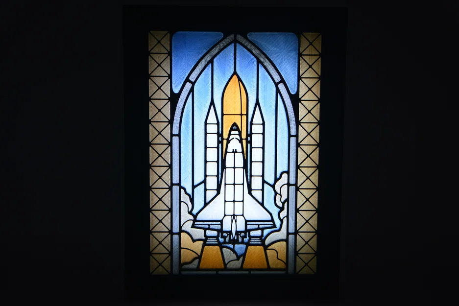 Hộp Đèn Lightbox Kính Màu (Stained Glass) Tàu Con Thoi Không Gian - Image 7