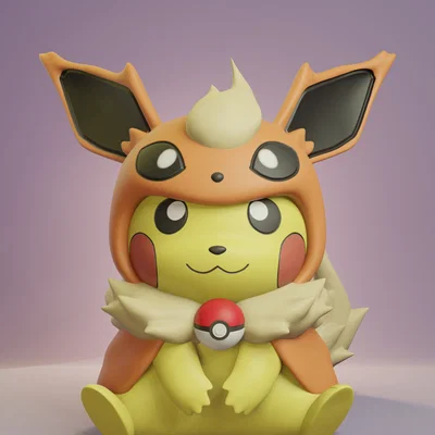 Mô hình 3D Pikachu hóa trang Eeveelutions siêu đáng yêu