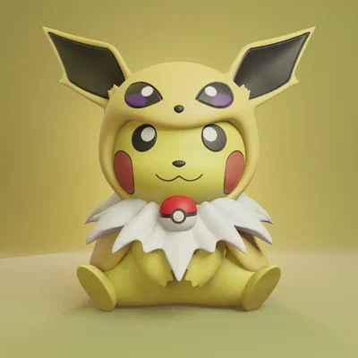 Mô hình 3D Pikachu hóa trang Eeveelutions siêu đáng yêu