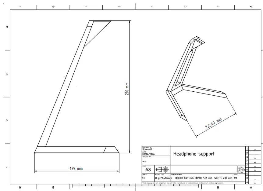 Giá đỡ tai nghe (Headphone support / Support casque audio) - Image 3