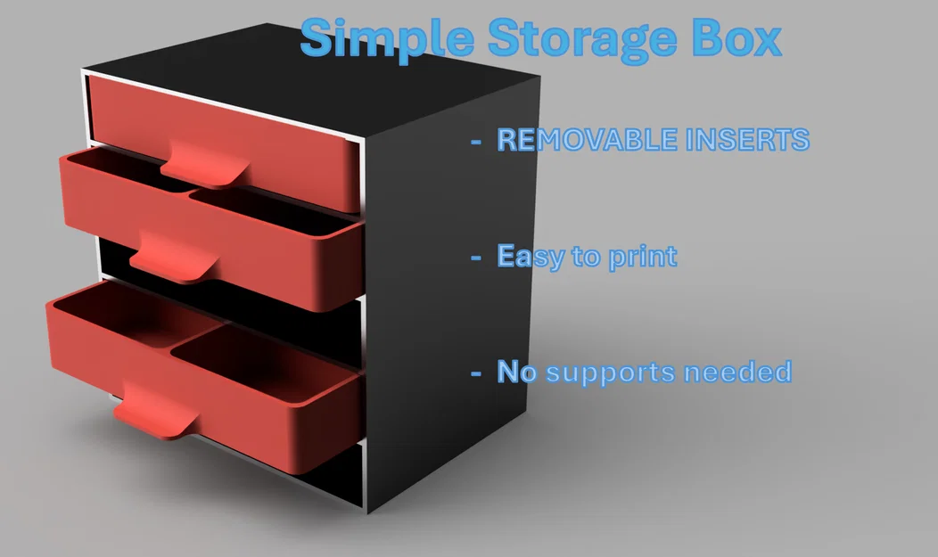 Storage Drawer Box S - Hộp đựng đồ đa năng, in 3D không cần support - Image 1