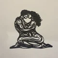 Line art treo tường cặp đôi yêu nhau (Love couple Wall art Line art) - Thumbnail 2