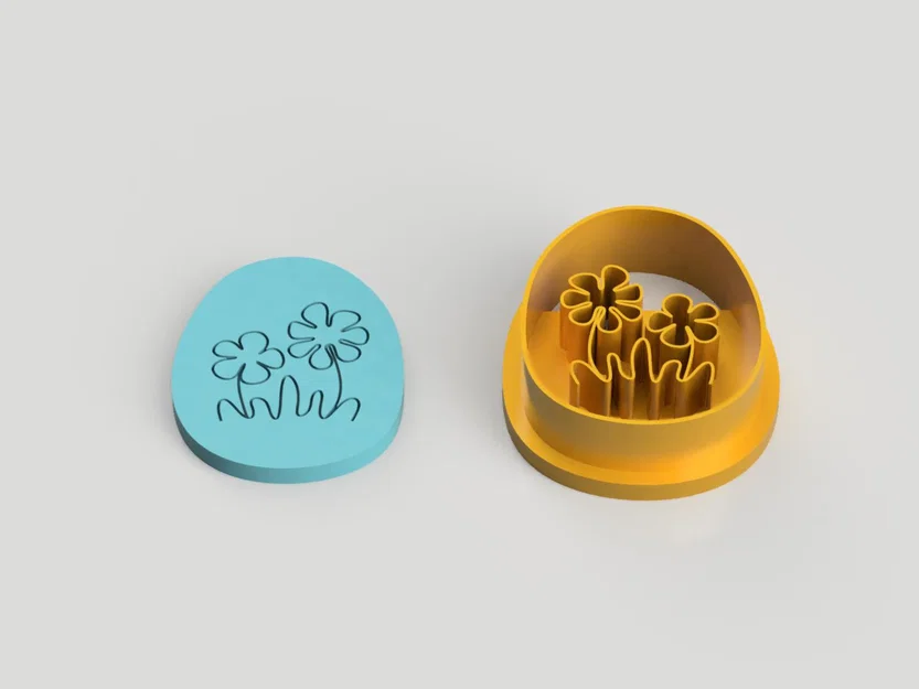 Cutter Đất Sét Polymer Trứng Phục Sinh Hoa (Happy Easter Egg with Flowers) - STL - Image 3