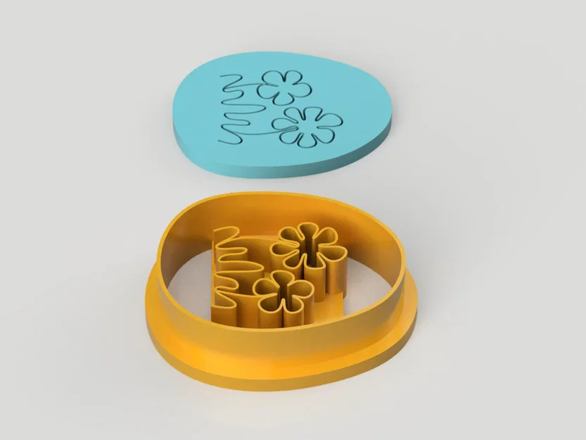 Cutter Đất Sét Polymer Trứng Phục Sinh Hoa (Happy Easter Egg with Flowers) - STL - Image 4