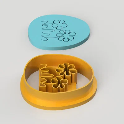 Cutter Đất Sét Polymer Trứng Phục Sinh Hoa (Happy Easter Egg with Flowers) - STL