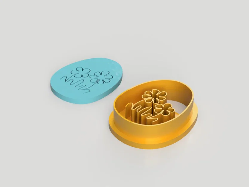 Cutter Đất Sét Polymer Trứng Phục Sinh Hoa (Happy Easter Egg with Flowers) - STL - Image 7