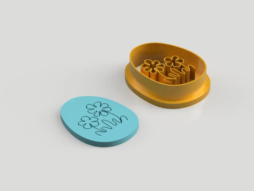 Cutter Đất Sét Polymer Trứng Phục Sinh Hoa (Happy Easter Egg with Flowers) - STL - Image 9