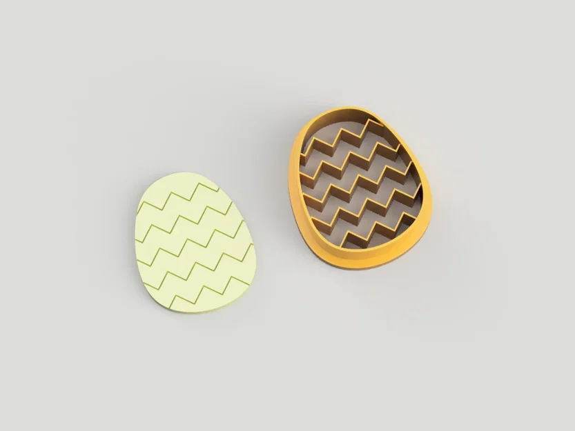 Dao Cắt Bông Tai Đất Sét Polymer Trứng Phục Sinh Zig Zag (STL) - Image 1