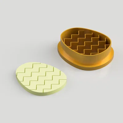 Dao Cắt Bông Tai Đất Sét Polymer Trứng Phục Sinh Zig Zag (STL)