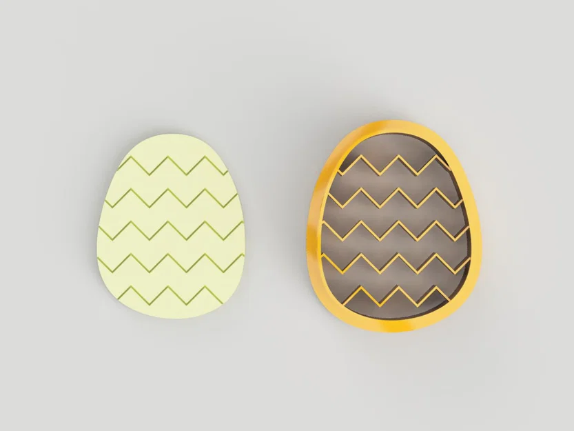 Dao Cắt Bông Tai Đất Sét Polymer Trứng Phục Sinh Zig Zag (STL) - Image 4