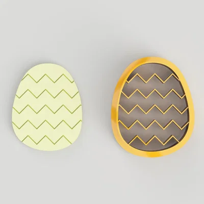 Dao Cắt Bông Tai Đất Sét Polymer Trứng Phục Sinh Zig Zag (STL)