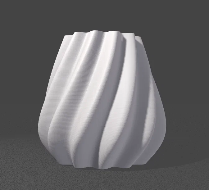 Chậu cây xoắn ốc trang trí (High Twist Wave Pot Vase) in 3D - Image 2