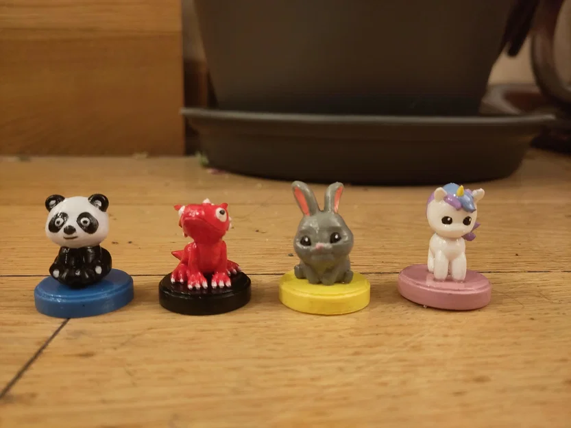 Bộ pawn/meeple/miniature dễ thương cho boardgame gia đình - đế 28mm - Image 1