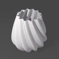 Chậu Hoa Xoắn Ốc Trang Trí (Right High Twist Wave Pot Vase) 3D - Thumbnail 1