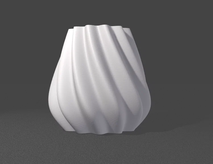 Chậu Hoa Xoắn Ốc Trang Trí (Right High Twist Wave Pot Vase) 3D - Image 2