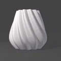 Chậu Hoa Xoắn Ốc Trang Trí (Right High Twist Wave Pot Vase) 3D - Thumbnail 2