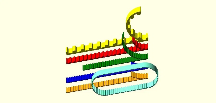 Dây đai răng (Timing Belt) tham số cho OpenSCAD - Image 1