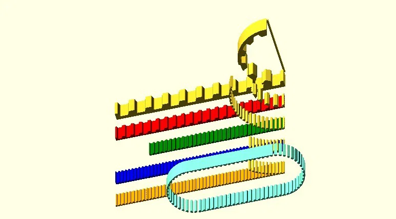 Dây đai răng (Timing Belt) tham số cho OpenSCAD - Image 2