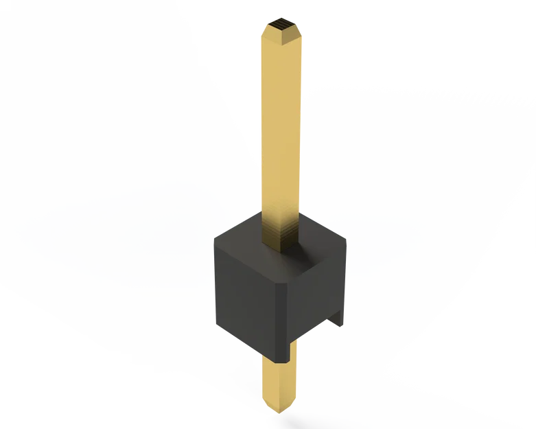 Mô hình 3D chân cắm Pin Header 1x1 bước 2.54mm cho thiết kế điện tử - Image 1
