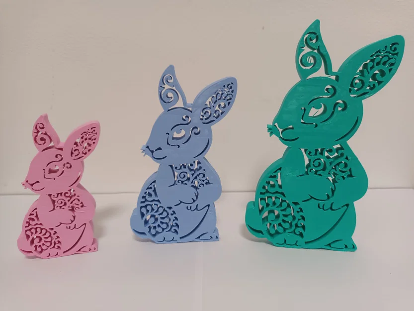 Mô hình trang trí chú thỏ Phục Sinh (Easter Bunny) in 3D tinh tế - Image 3