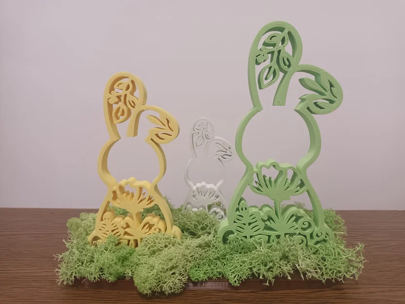 Mô hình chú thỏ trang trí Phục sinh (Bunny Easter) họa tiết hoa lá - Image 1