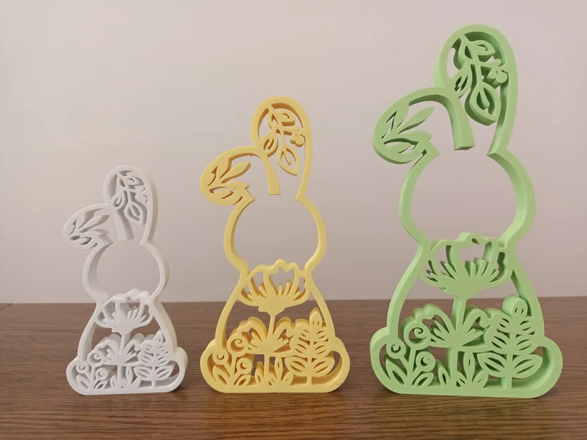 Mô hình chú thỏ trang trí Phục sinh (Bunny Easter) họa tiết hoa lá - Image 2