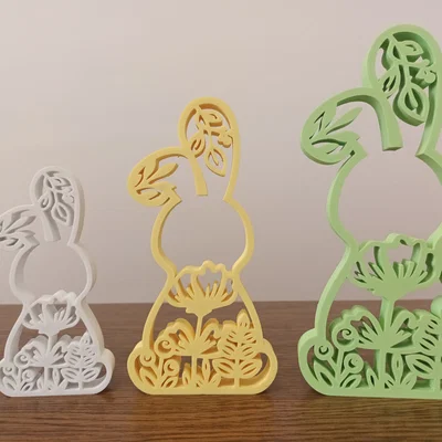 Mô hình chú thỏ trang trí Phục sinh (Bunny Easter) họa tiết hoa lá