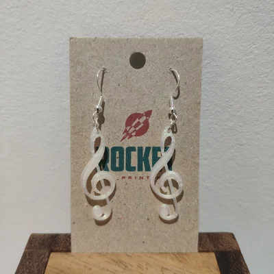 Bông tai khóa Sol (Pendientes clave de SOL) in 3D siêu xinh