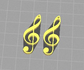 Bông tai khóa Sol (Pendientes clave de SOL) in 3D siêu xinh - Image 2