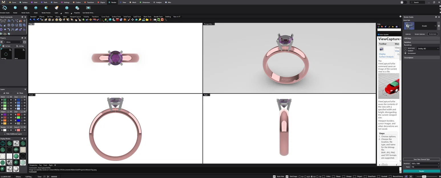 Mẫu nhẫn đính hôn Athena - Thiết kế tinh xảo dành cho in 3D trang sức - Image 5
