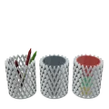 Ống cắm bút 3D để bàn thiết kế lưới hiện đại, in không cần support - Thumbnail 2