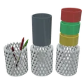 Ống cắm bút 3D để bàn thiết kế lưới hiện đại, in không cần support - Thumbnail 13