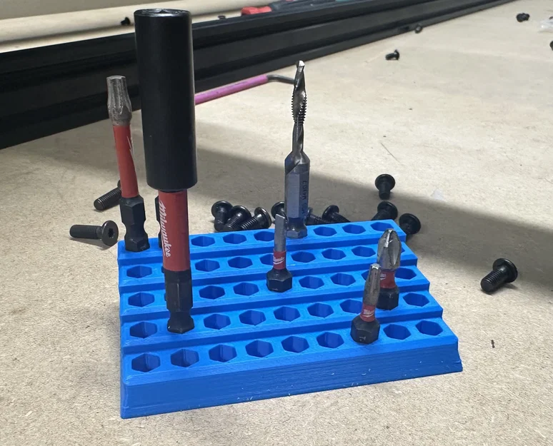 Khay 3D đựng mũi khoan, đầu vít 1/4 inch gọn gàng (45 vị trí) - Image 1