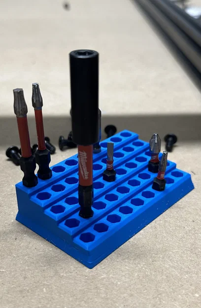 Khay 3D đựng mũi khoan, đầu vít 1/4 inch gọn gàng (45 vị trí) - Image 3